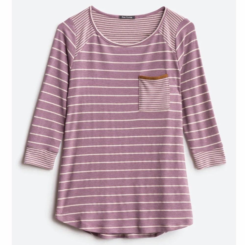 Pink Clover Haylee Front Pocket Raglan Knit Top, Size L